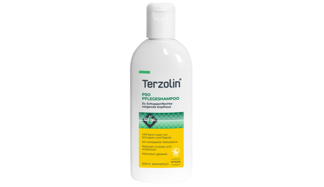 Neu: Terzolin® PSO Pflegeshampoo speziell für die empfindliche und zu Schuppenflechte neigende Kopfhaut
